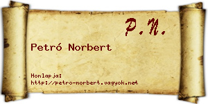 Petró Norbert névjegykártya