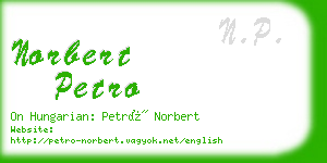 norbert petro business card