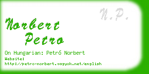 norbert petro business card